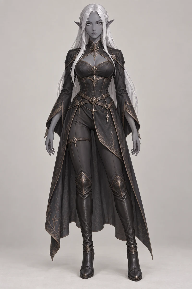 Single illustrated elf character with an unobstructed outline